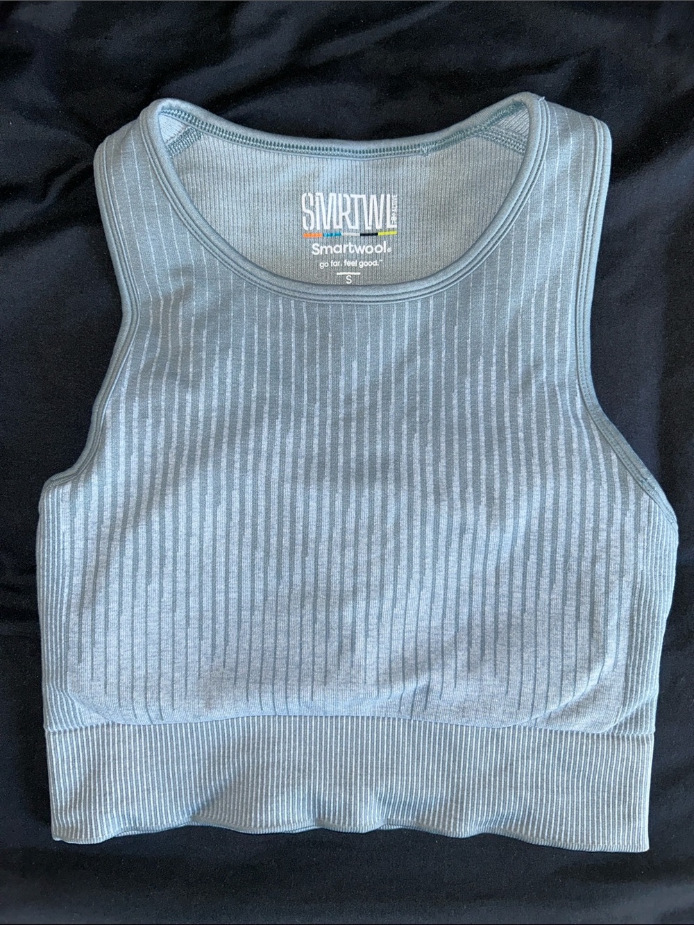Smartwool Active Women's Ribbed Crop Tank in Light Blue